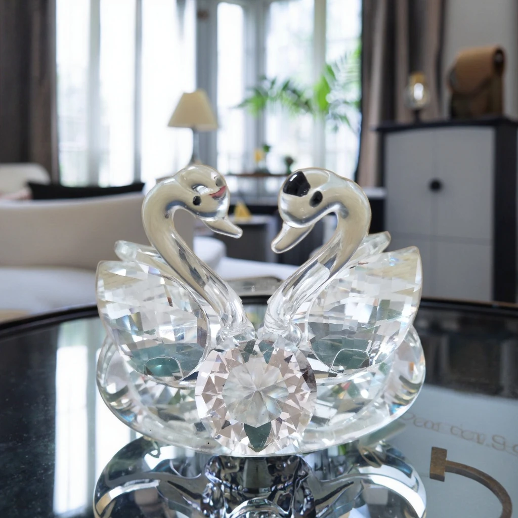 Robinet de lavabo contemporain en forme de cygne, double poignée en