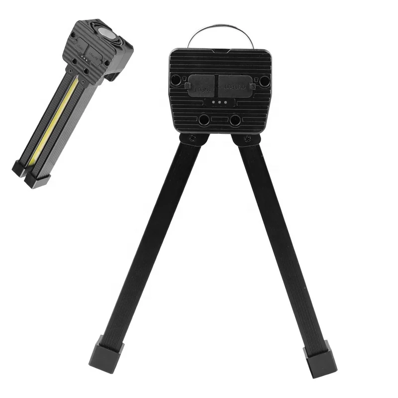 Wason New Ultra Bright Dual COB Rotatable Arm Flexible Smart Rechargeable Led Working Light With Top Flashlight and Power Bank