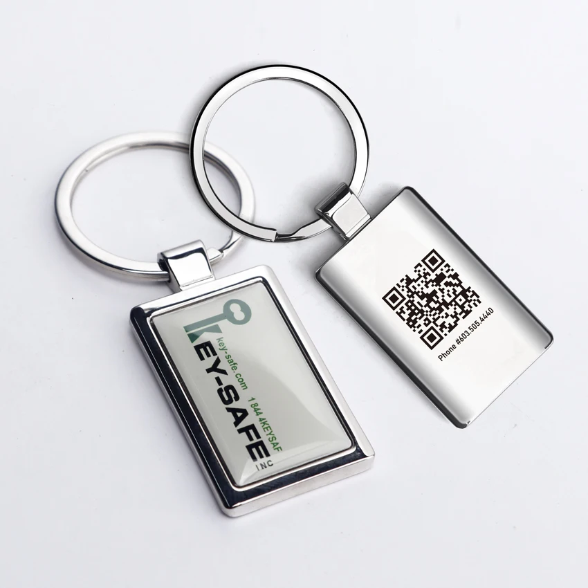 Custom Company Logo Cute Blank Metal Key Holder Key Ring Custom Logo Qr
