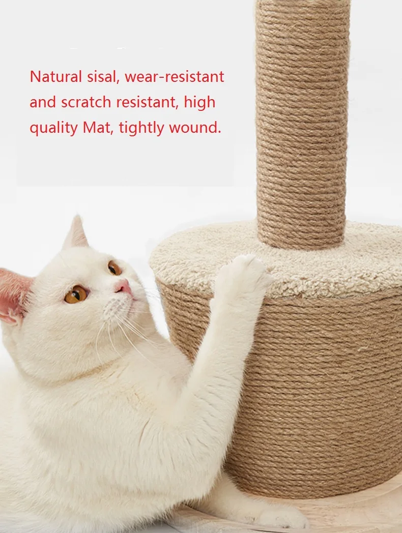 Flower Pot Design Cat Tree Scratcher Plush Wear-Resistant Post Toy and Board with Climbing Features