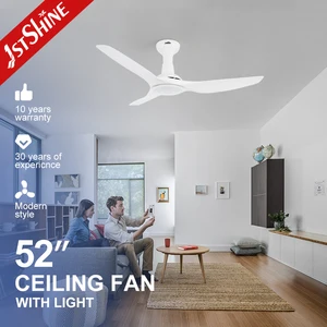 1stshine LED Ceiling Fan High Quality 3 ABS Plastic Blades Natural Wind DC Motor 52 Inches Ceiling Fan Light