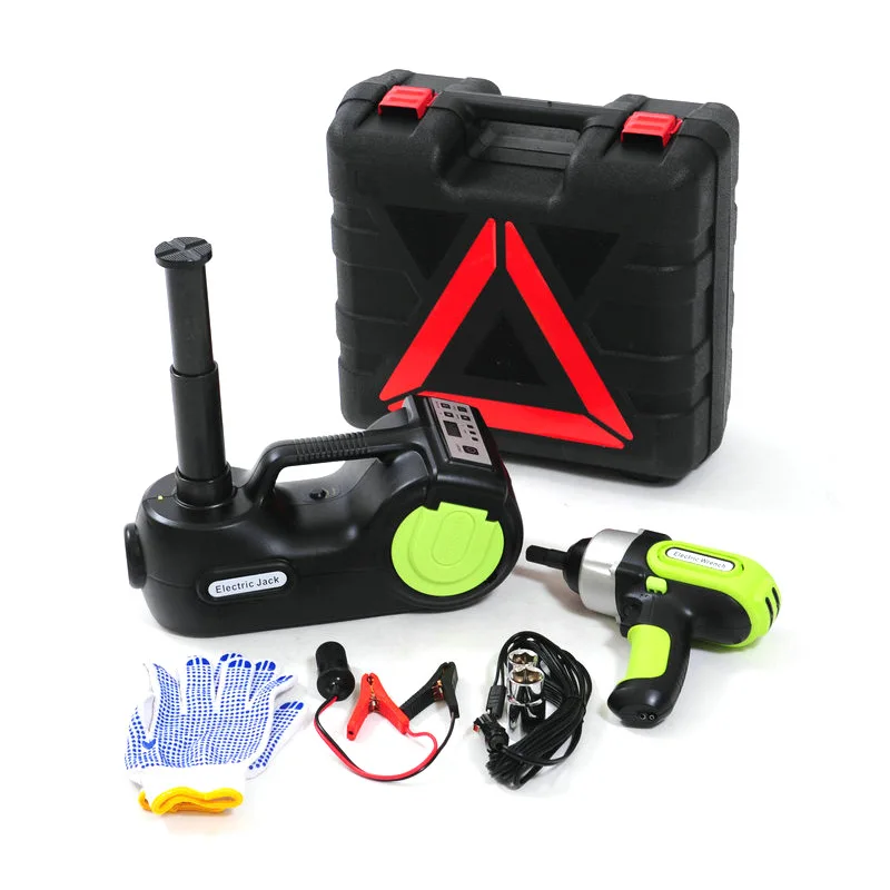 3 in 1 Electric CarJack Set with Compressor Pump and Electric Wrench  LED Light Pointer Display Lifting Machine