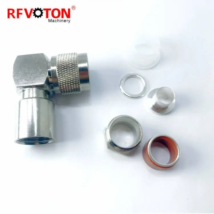 N Type Male Clamp Right Angle 90 Degree Bending Connectors RF Coaxial Connector for LMR400 RG8 RG213 RG214 8DFB Coaxial Cable details