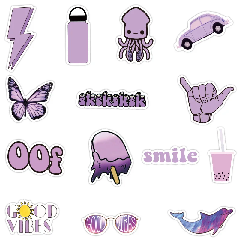Wholesale Hot Cute Stickers Purple Cartoon Stickers Style ...