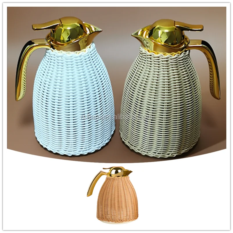 Rattan Wrapped Thermos Carafe