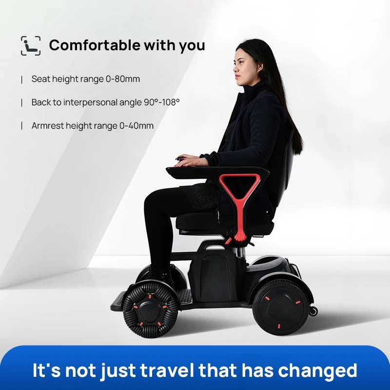 Unique Omni-Directional Wheels Electric Wheelchair Auto Folding with Smart App Control-Smart Wheels Mobility Solution supplier