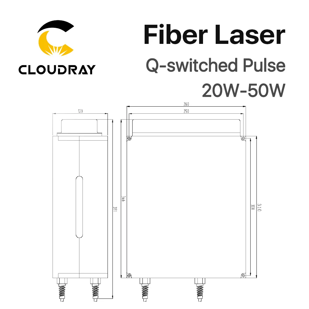 Cloudray Raycus Fiber Laser Source 20W 30W QS Overseas Version for Laser Engraver