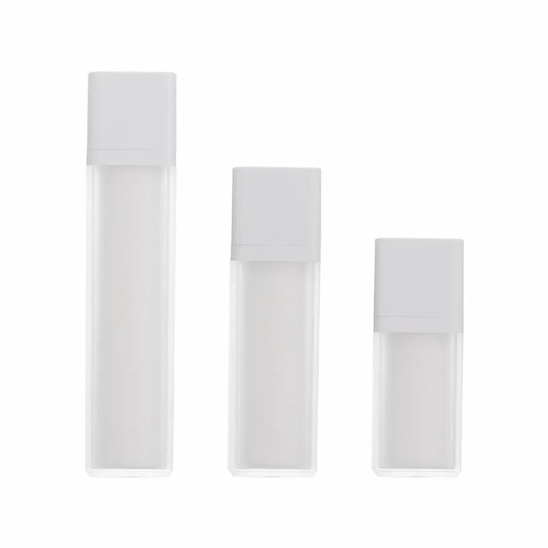 Plastic Acrylic Serum Lotion Twist up Airless Bottles Square Refillable Airless Pump Bottle Cosmetic Containers 15ml 30ml 50ml
