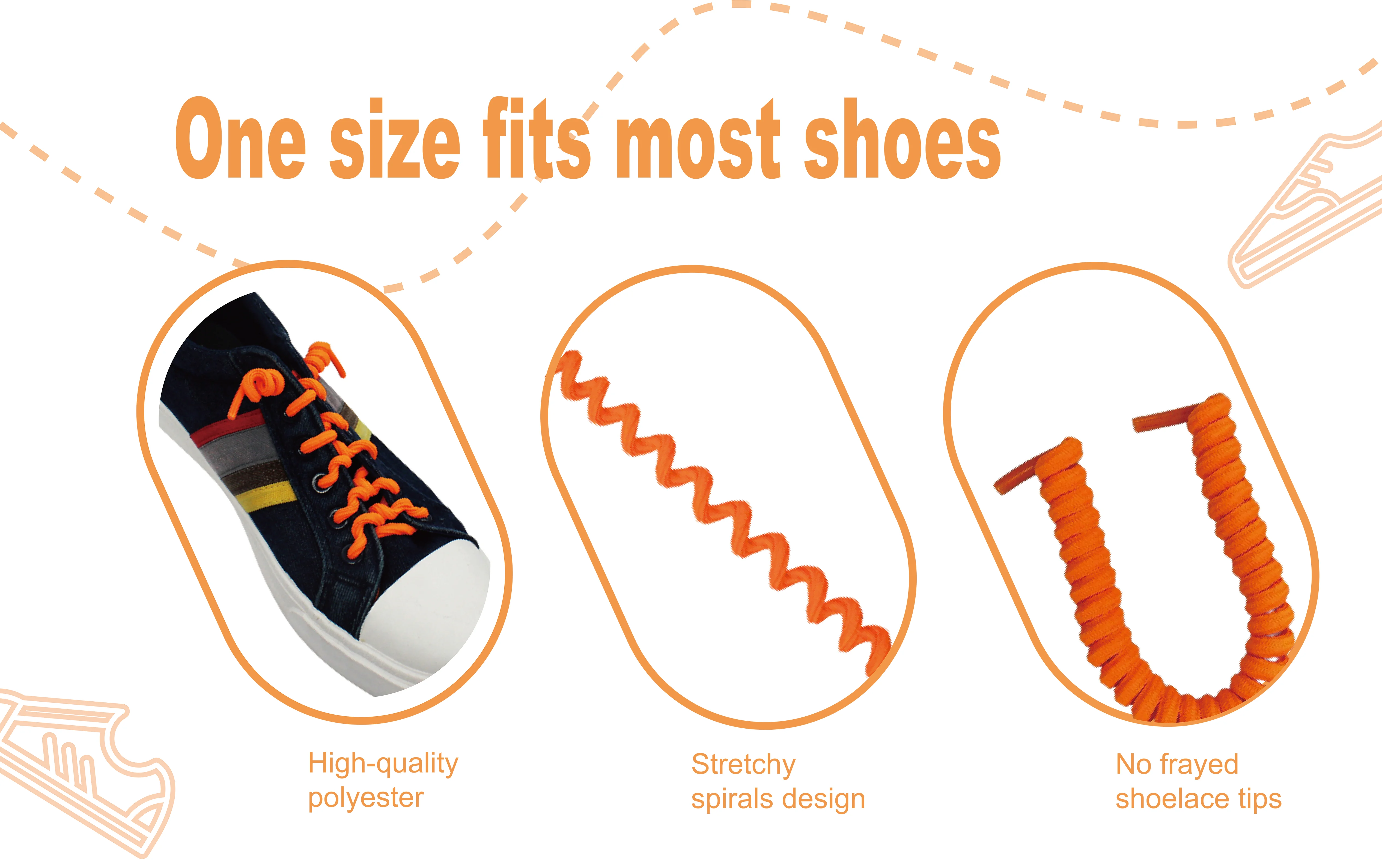 Curly No Tie Elastic Spring Shoe Laces For Adults Oem Available