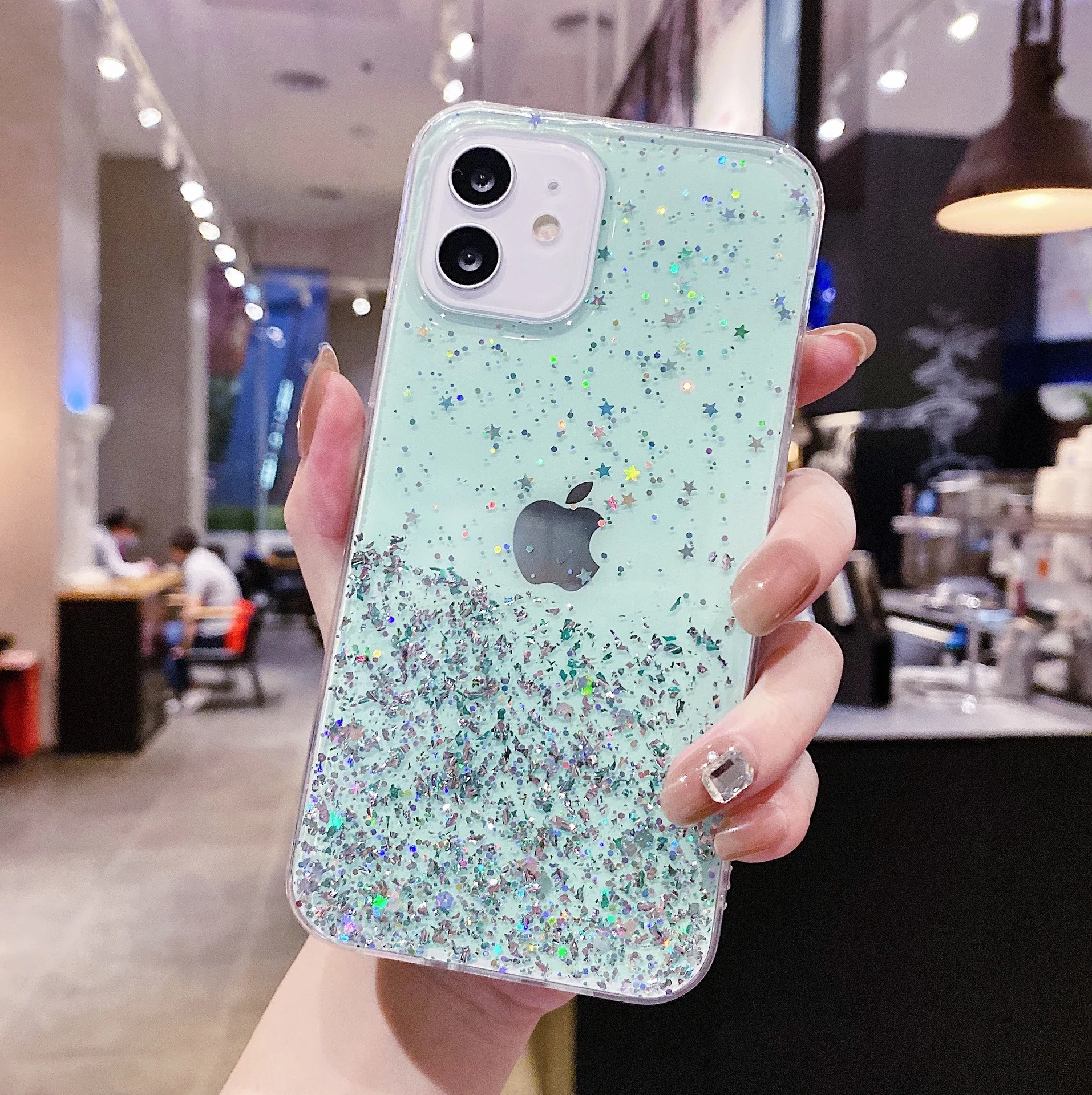 Tfshining Glitter Moon Star Bling Soft Phone Cases For Iphone X Xr