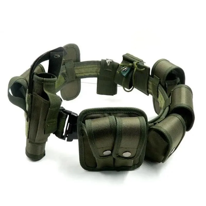 Premium Sport Enthusiasts Tactical Belt with Commonly Pouches Heavy Duty Training Belt Security Hunting Gear Waist Belts