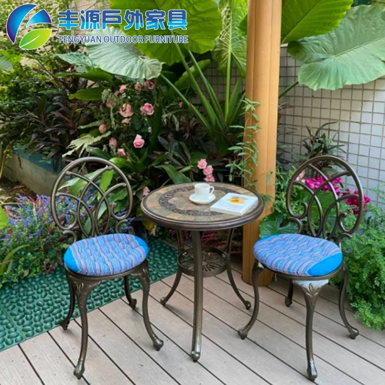 Balkon Tisch Und Stuhl Aus Aluminium Guss Kombination Gartens Tuhl Im Freien Europäische Terrasse Innenhof Kleiner Couch Tisch