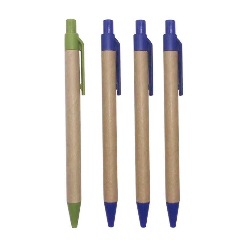 Paper Tube Pen 100% Custom Recyclable Kraft Ballpoint Pen Gift Ballpen  Extremely Cheap Eco Cardboard Pen for Promotion