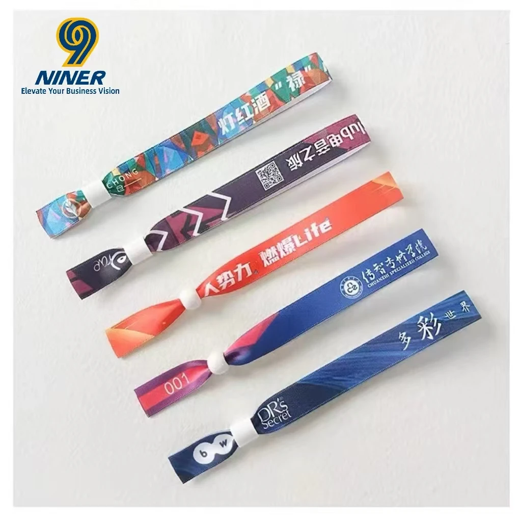 Customized Elastic Promotional Wristband with Logo Custom Woven Holiday Fabric for Activities