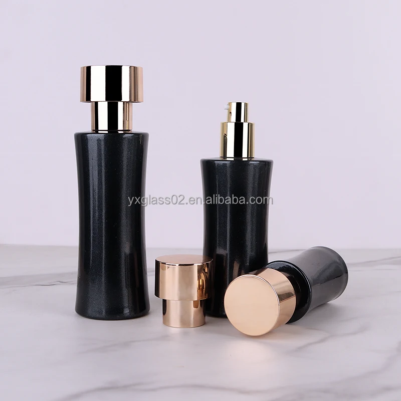 Luxury Cosmetic glass bottle set new special fashion design style Skincare cosmetic packaging glass container details