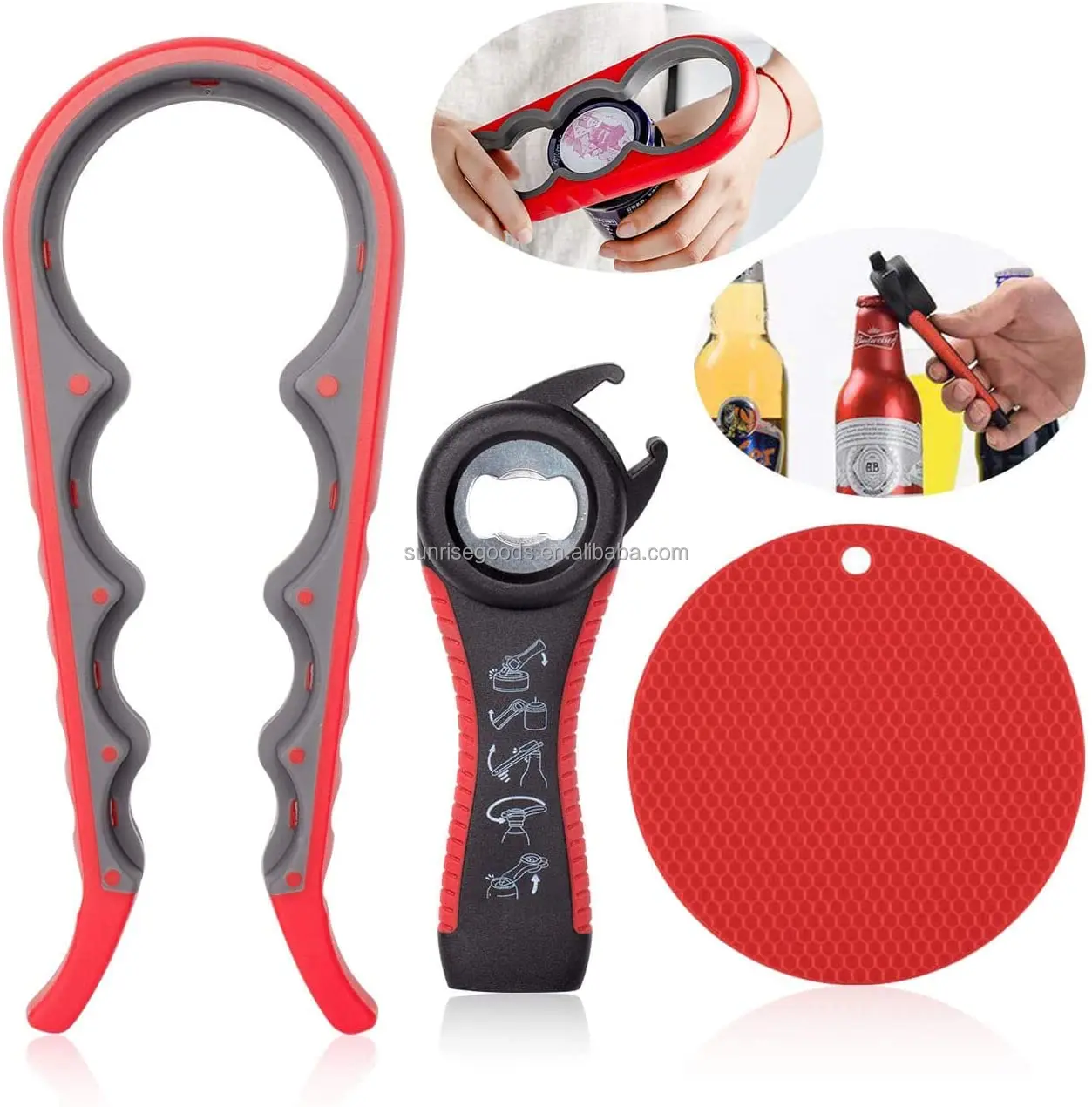 Lid Opener Tool,Jar Opener for Weak Hands,Multi Function Can Opener,Jar  Opener for Seniors with Arthritis,Rubber Grip Bottle Opener,Easy Jar Opener,Good  Helper with Weak Hands. 