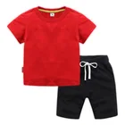 baju anak grosir 2-8 years kids clothes 2 piece suit 100% cotton children casual sports t shirt shorts summer boys clothing sets