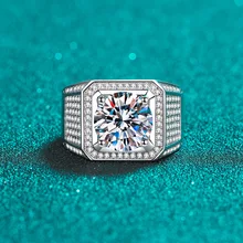 Fashionable Luxury Jewelry Sense Men's Ring S925 Sterling Silver Diamond 5CT VVs 1 Moissanite Rings for Men Wedding Engagement