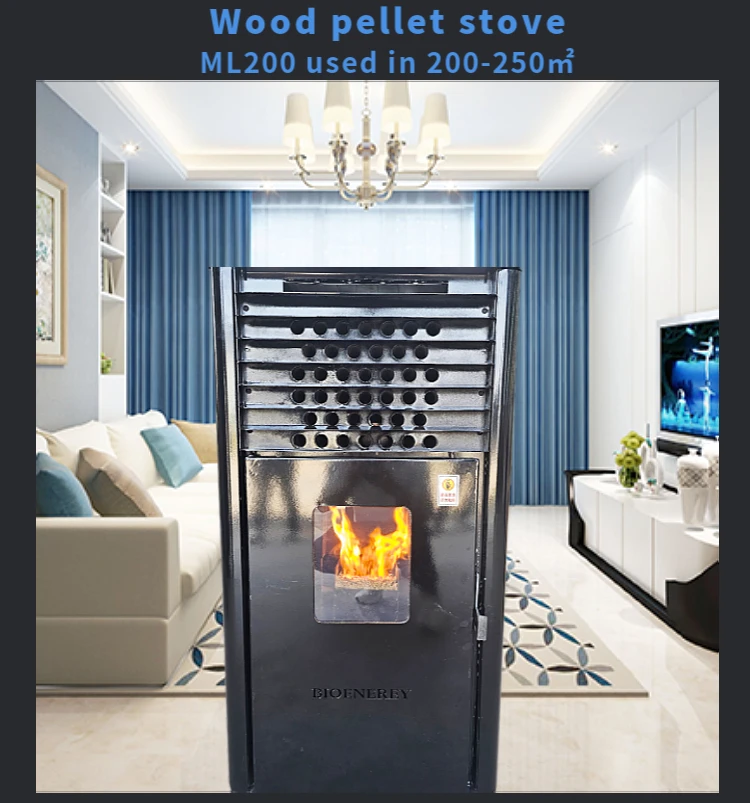 High Efficiency Pellet Fireplace Automatic Feeding Wood Pellet Stove