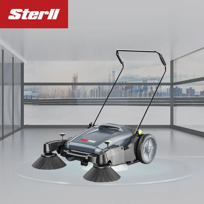 STERLL S1 mini hand push sweeper with 2 brooms smooth part coordination easy to installation and operate