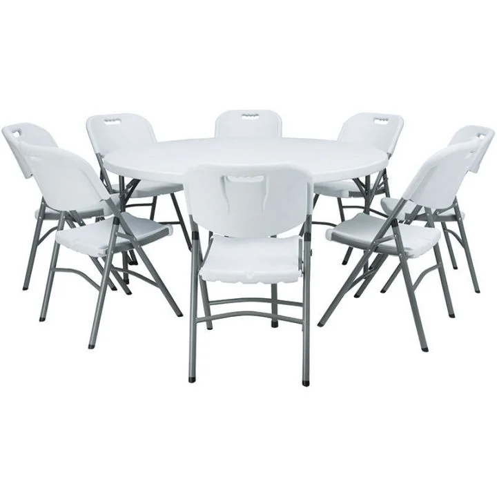 Hot Sale 5ft 6ft 8ft Banquet Folding Round Plastic Table For Events