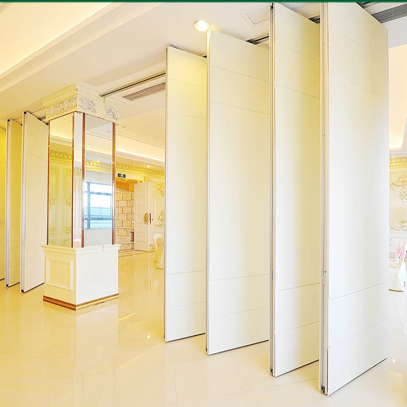 Interior Hotel Movable Soundproof Wood Folding Partition Wall System Screen