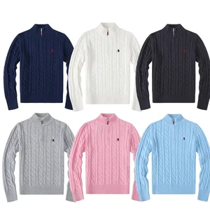Designer New Style RL Horse Logo Men and Women Sweaters Stand Collar Half Zipper-up Casual Paul Sweater Knitted Top Casual