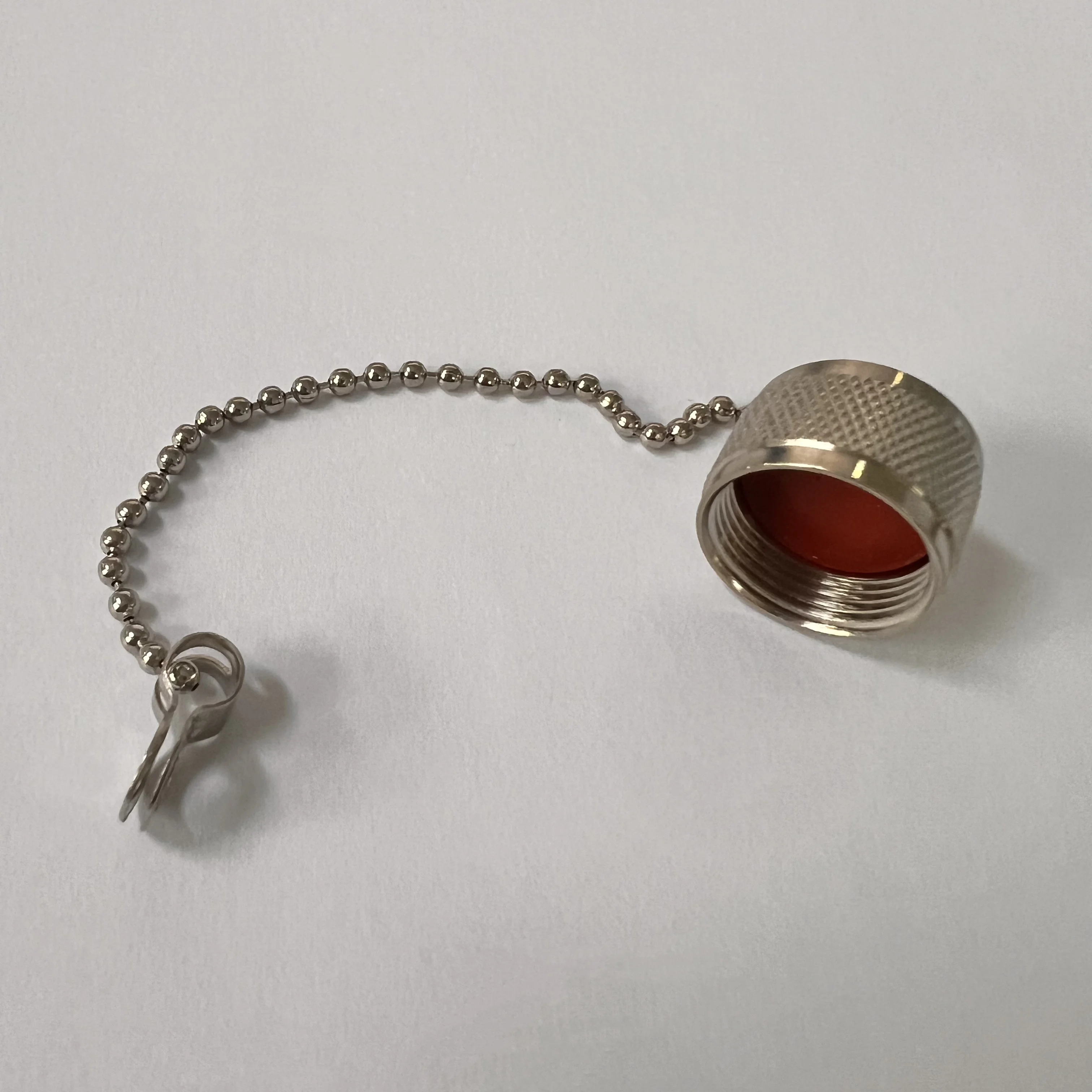 product brass material chain nickel plating connector protector dust cap for n male rf coaxial connector-0