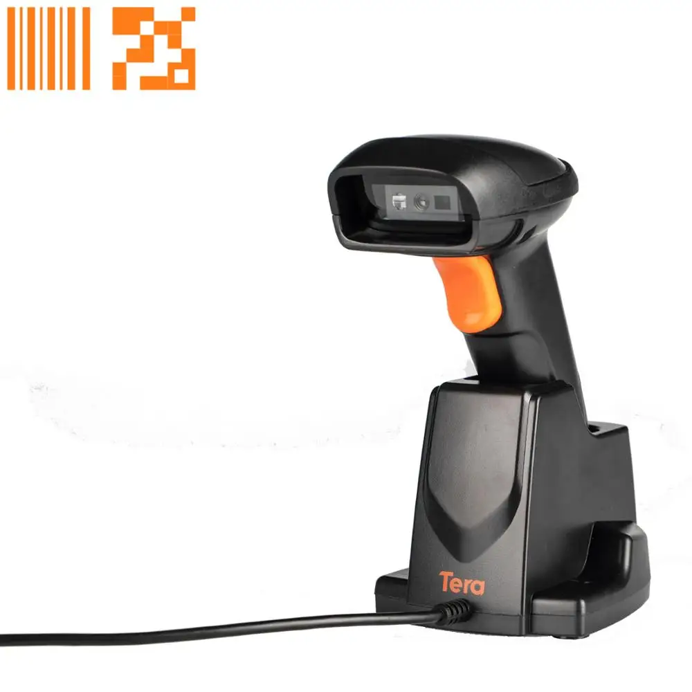 433MHz Wireless Barcode Scanner With Charging Base Fast Scan Accurate 