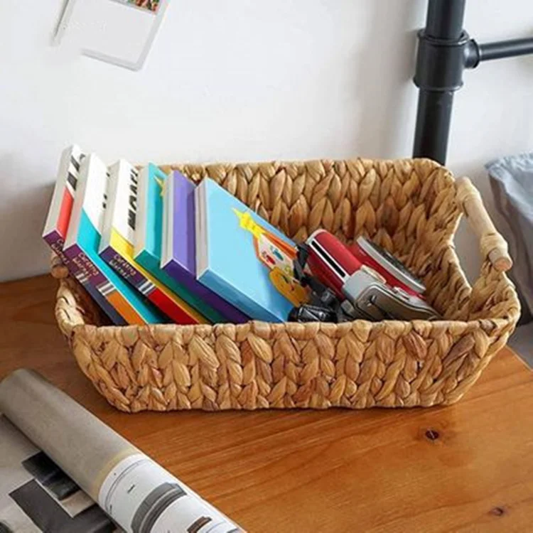 Multifunctional Storage Natural Water Hyacinth Woven Rattan Wicker