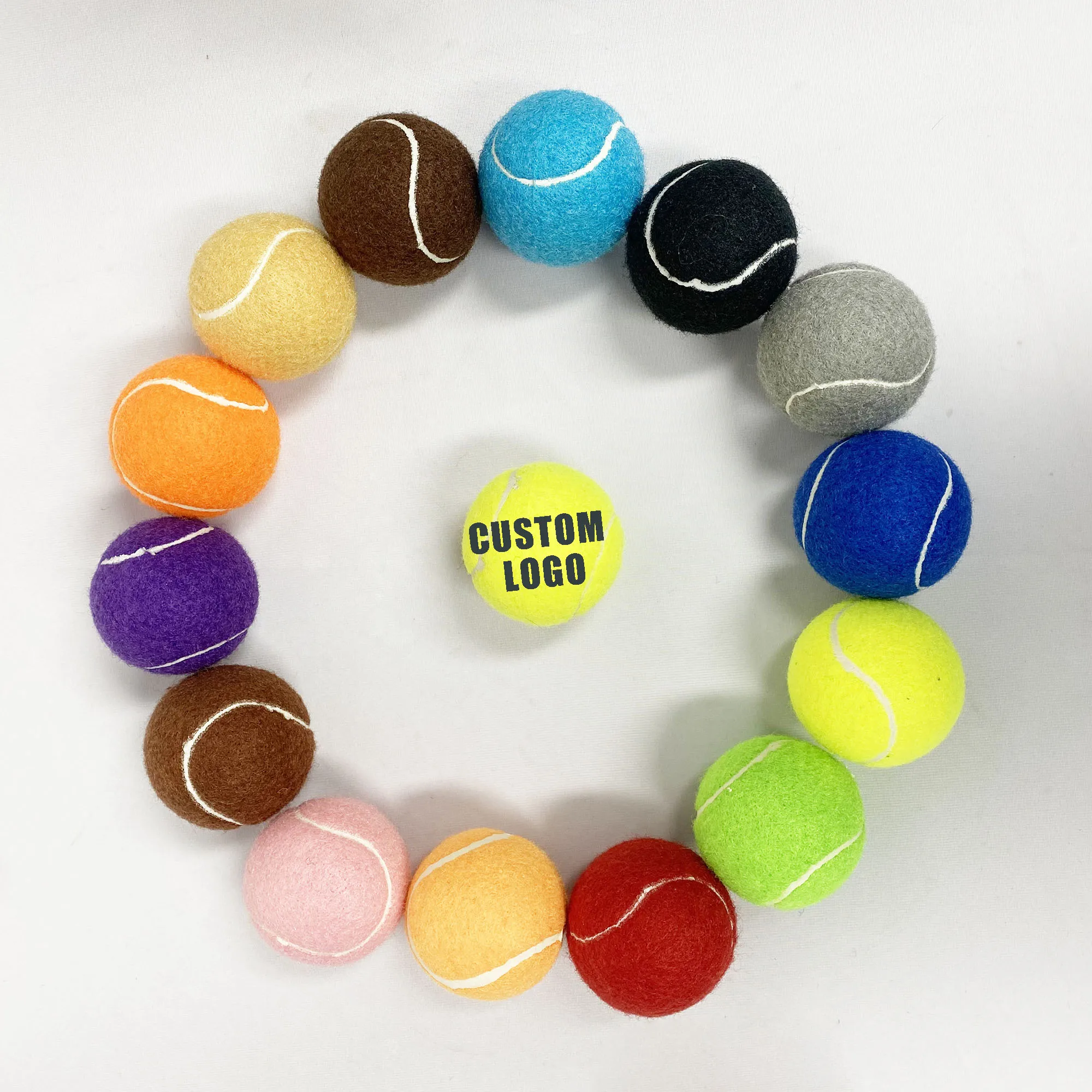Custom Printed Logo Branded Professional Personalized Beach Training Throwing Practice Rubber Pet Dog Playing Tennis Ball