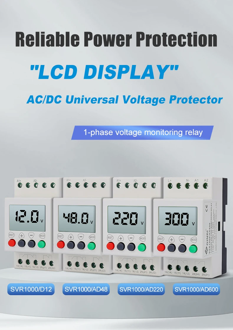 GINRI 1 Phase DC Voltage Monitoring Relay - SVR1000/D12