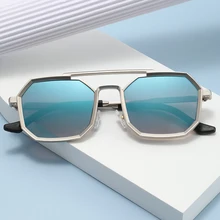 2022 New Punk Personality Small Frame  Metal Steampunk Sunglasses Street Shot Personality Glasses