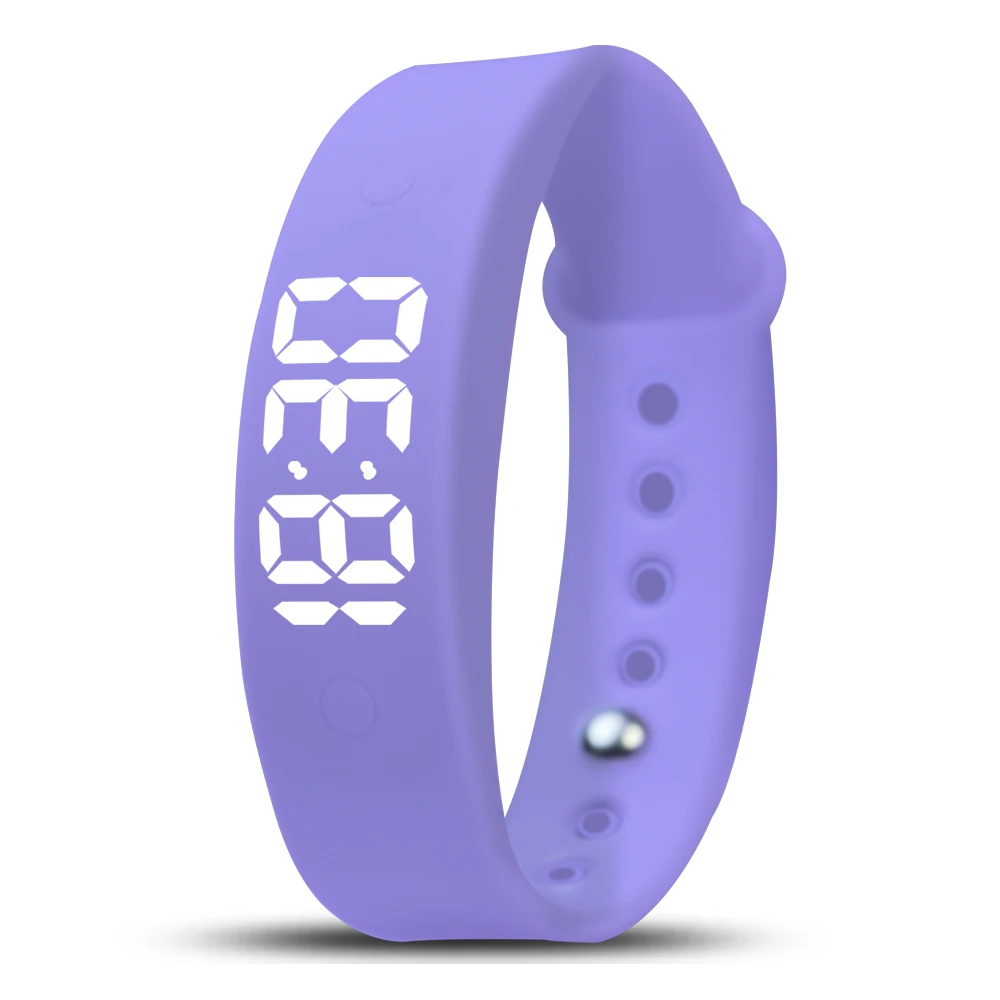 custom logo silicone rubber 15 vibrating alarm bracelet fitness tracker watches men wrist