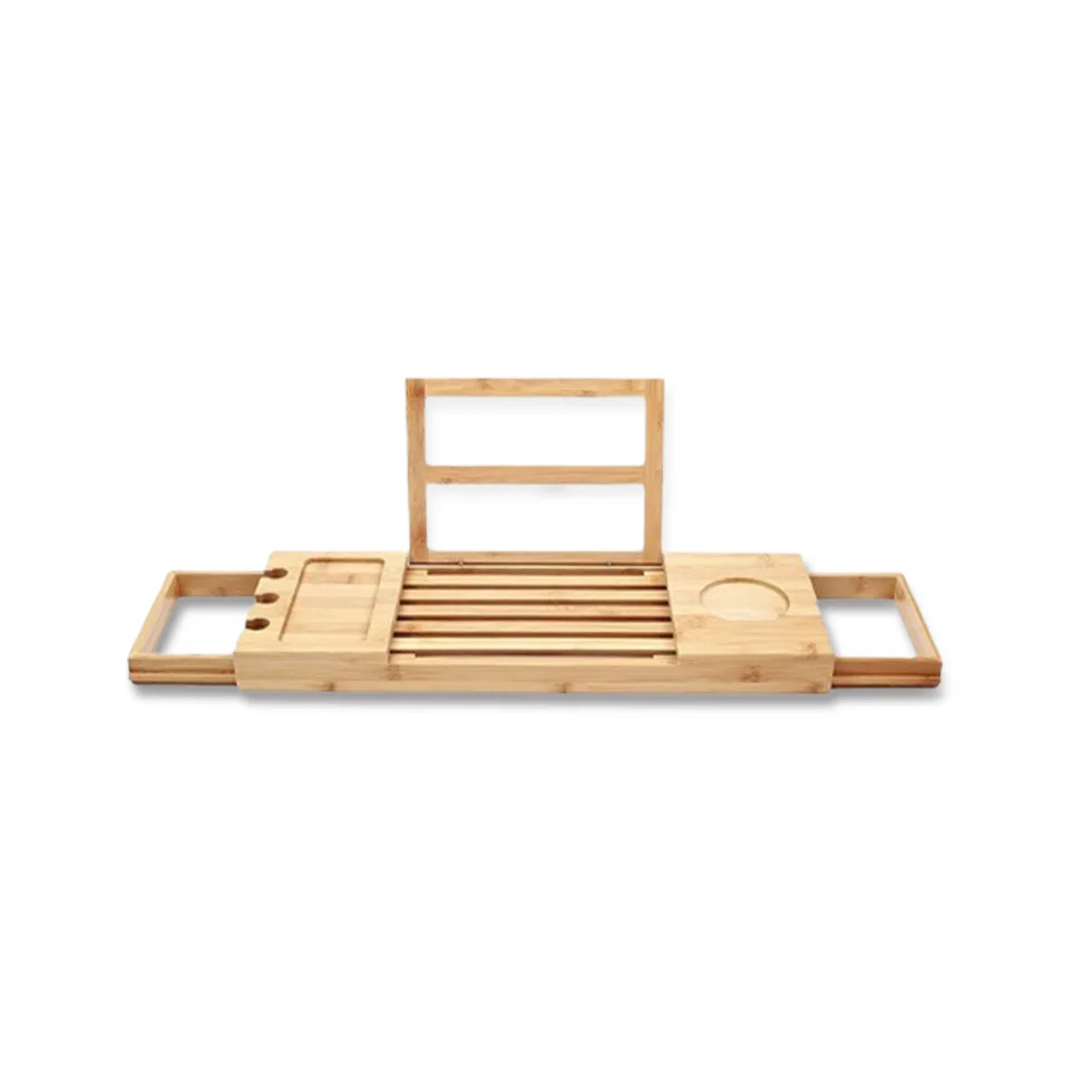 Custom Bamboo Bathtub Caddy Tray With Scalable Extending Sides Buy Bamboo Bathtub Caddy Tray