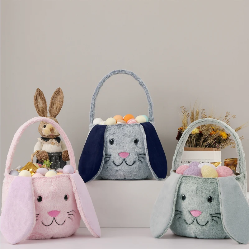 Wholesale Plush Easter Gift Decoration Blank Bunny Rabbit Bags Plaid ...