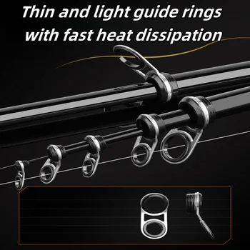 CHEERY Large-Casting Offshore Lure Fishing Rod Carbon Fiber Telescopic Hollow Tip Design with Many Large Guides for Carp&Catfish – Rod – view 3
