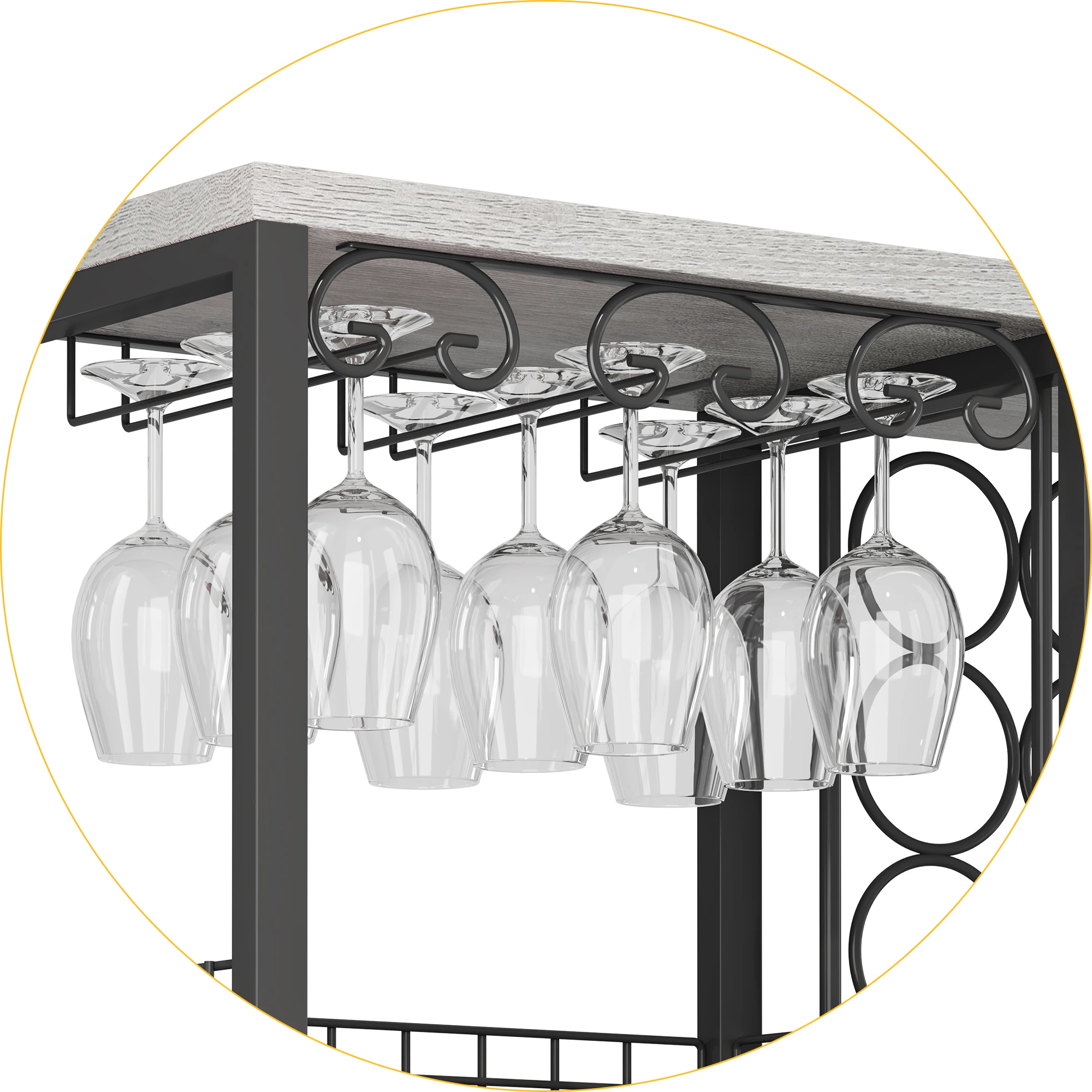 product mini bars for home wooden coffee bar cabinet modern liquor cabinet wine rack with storage sideboard for liquor and glasses-6