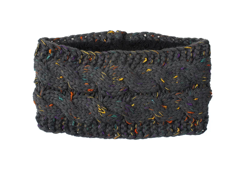 custom logo women winter knit crochet elastic headband fashion girl ear warmer stretch wide headbands