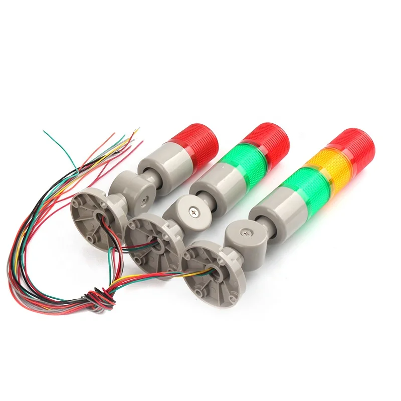 LED Indicator 3-Layer Rotatable Industrial Tower Signal Light 24V , CNC Machine Tool Machine Work Warning Light Buzzer
