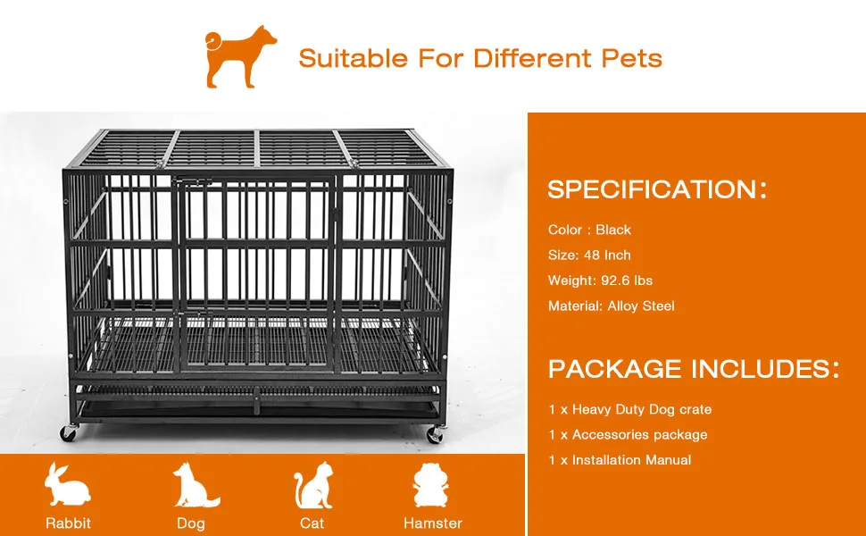 Selling Double Door Xxl Heavy Duty Dog Cage Outdoor Kennel Cages Crate