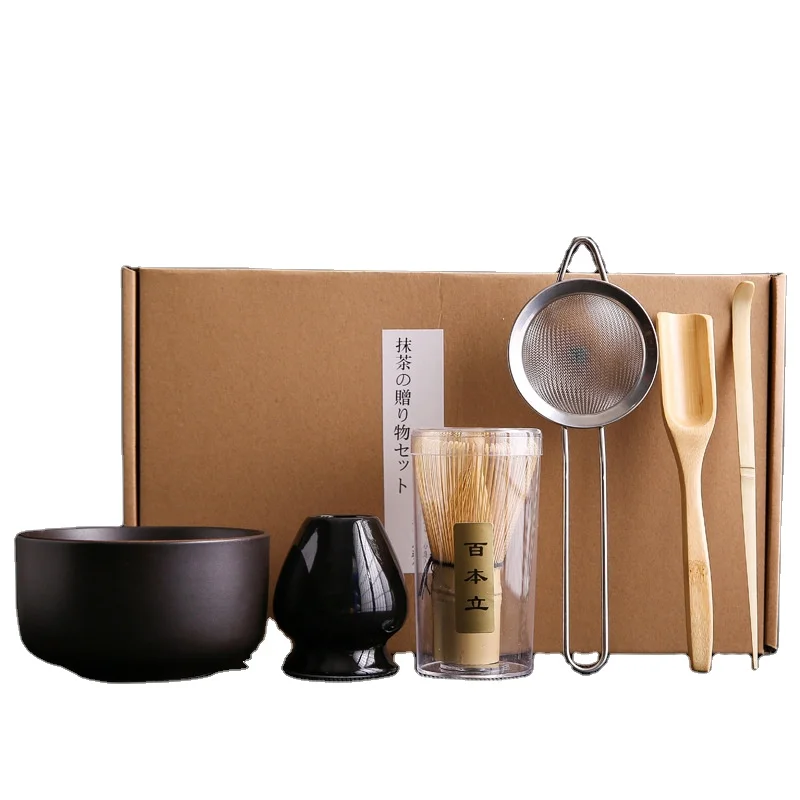 Set Matcha Tradizionale - Ciotola Chawan 430ml, Frusta Bambù 120 Bastoncini, Porta Frusta, Regalo Per Appassionati Tè - Foto 6