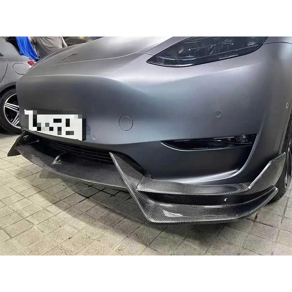 Ad Style Real Carbon Fiber Bodykit Front Lip Rear Diffuser Trunk Spoiler Side Skirt For Tesla