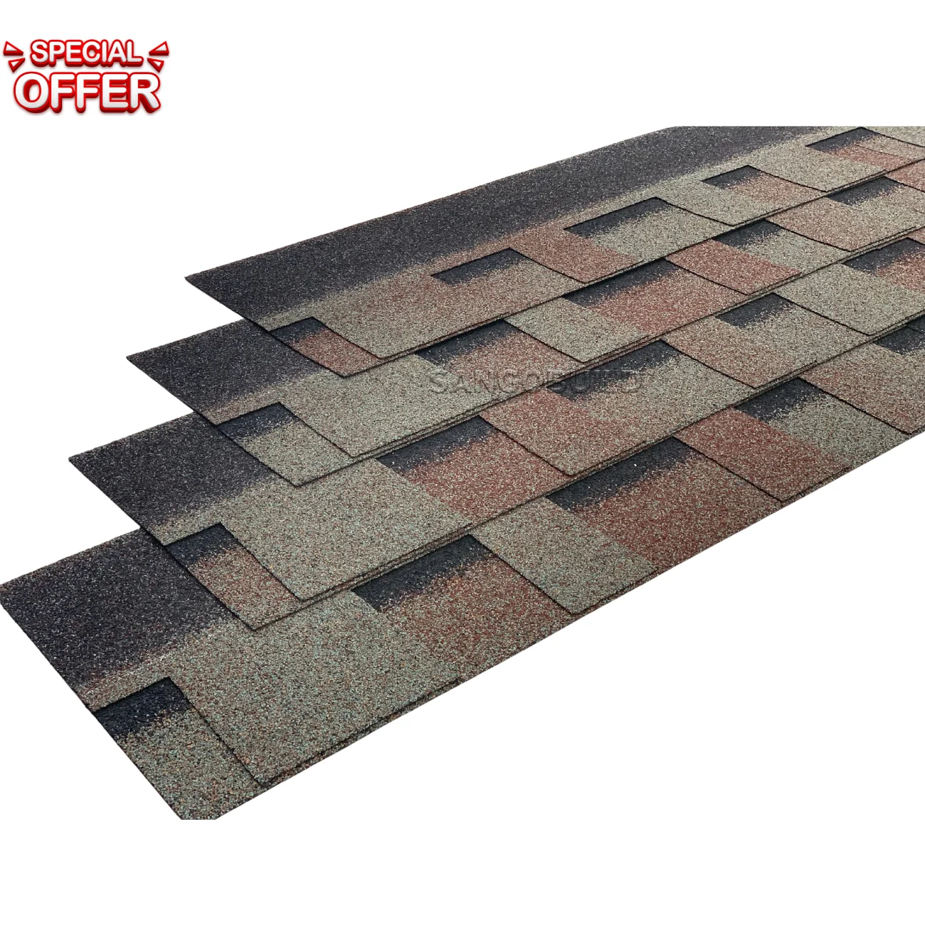 Easy Installation Asphalt Roof Tiles Customized Color Building Materials Fiberglass Asphalt Roofing Shingles for Villa House