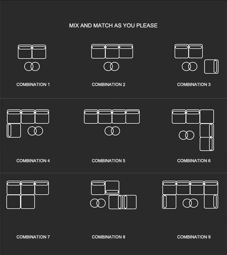 Drop Shipping New Arrival Italian Luxury Linen Fabric Couches Sectional