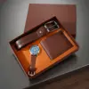 Marrone (orologio + portafoglio + cintura + confezione regalo)