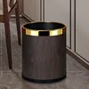 14L Two-tone wood grain gold ring