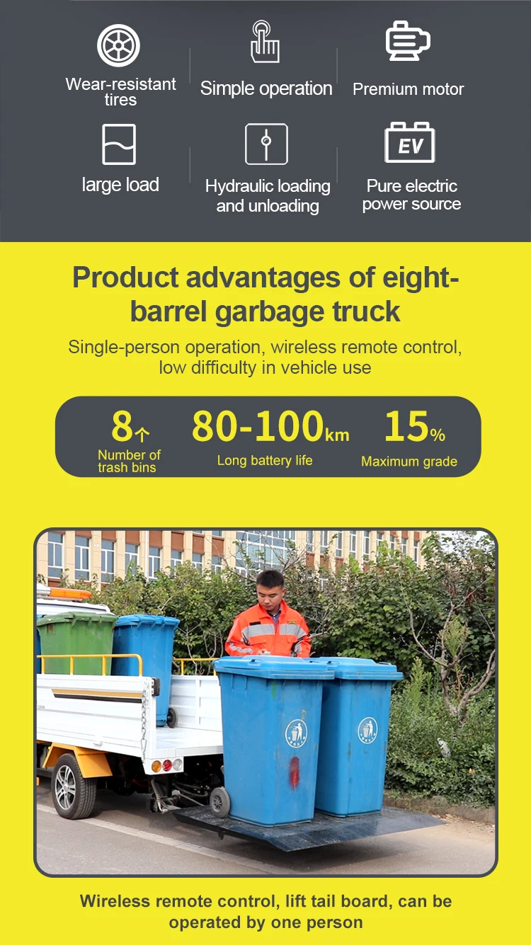 Transport Load 8 Trash Bins Refuse Collection Lorry Fourwheel Pure