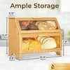 Double-layer bread box with transparent display window