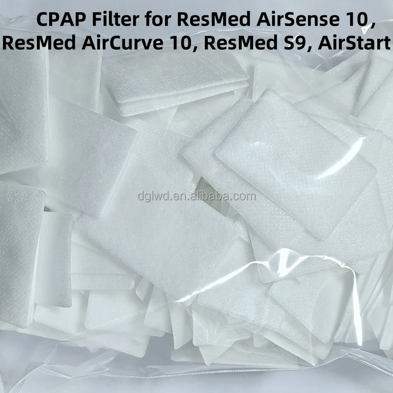Wholesale Disposable CPAP Filters 53mm*35mm Square Shape 5000pcs/box for ResMed AirSense 10 AirCurve 10 & S9 Series